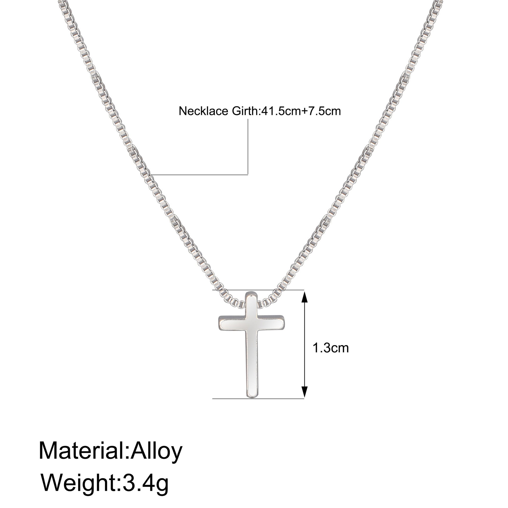 Gold And Silver Christian Cross Necklace, Dainty Choker Gift For Women, Religious Faith Pendant Jewelry