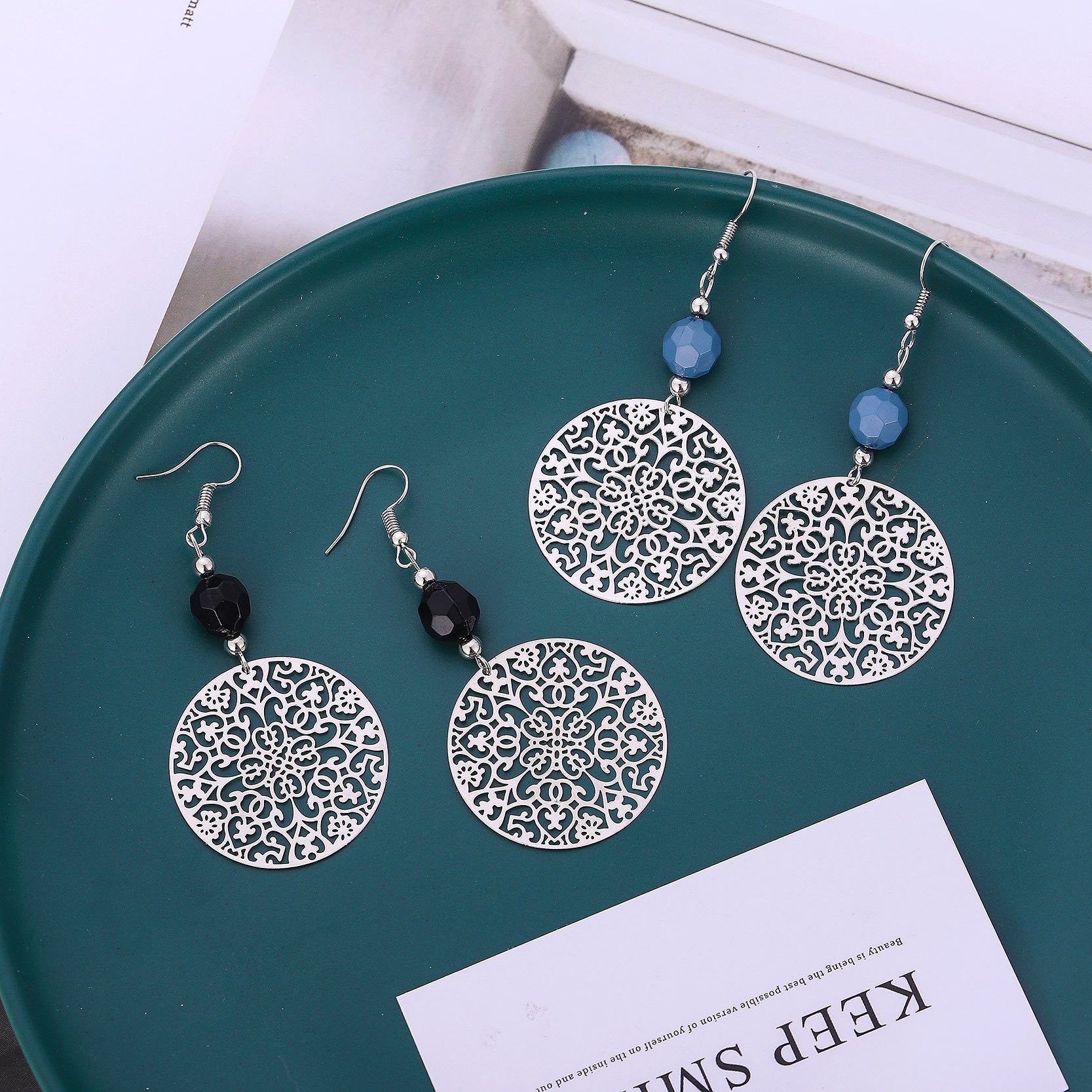 Women's Fashion Hollowed-out Complex Round Earrings