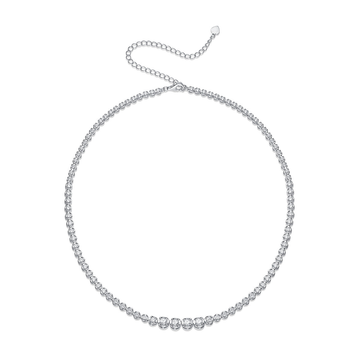 In The Name Of Light Luxurious Fashion Diamond Pendant Necklace Set With Mosan Diamond Silver Ornaments