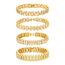 Zircon Two-side Grinding Copper Material Women's Watch Strap Bracelet