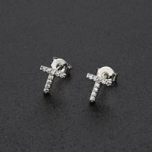 Diamond English Alphabet Letter Earrings Women's Simple Cooperized Silver Earrings