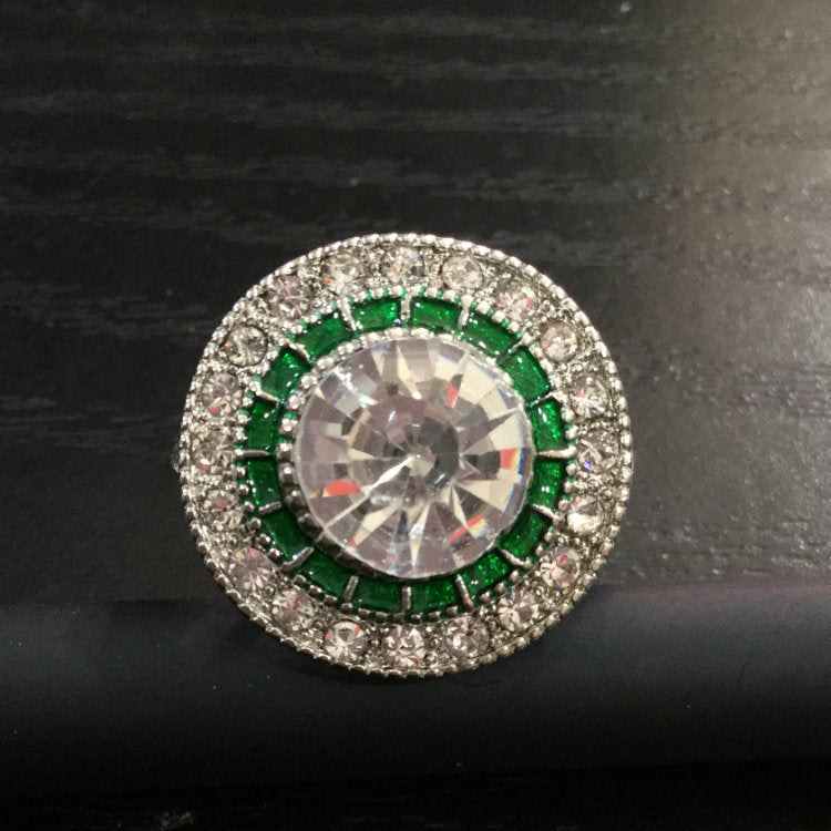 Copper Plate Inlaid Zircon Ring