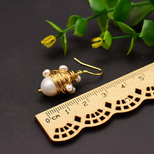 925 Sterling Silver Needle Women's Rice Bead Winding Earrings, Simple Original Handmade Earrings