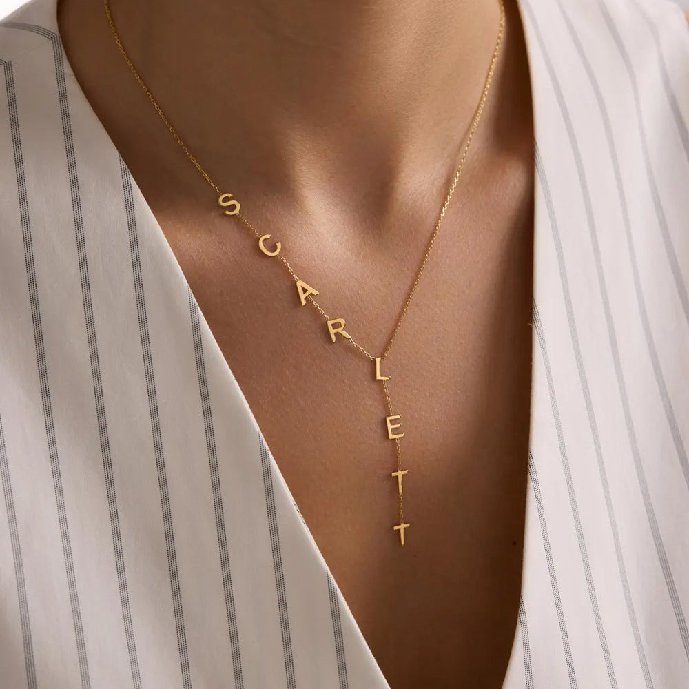 Personalized DIY Letter Creative Stainless Steel Name Necklace