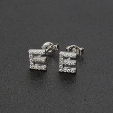 Diamond English Alphabet Letter Earrings Women's Simple Cooperized Silver Earrings