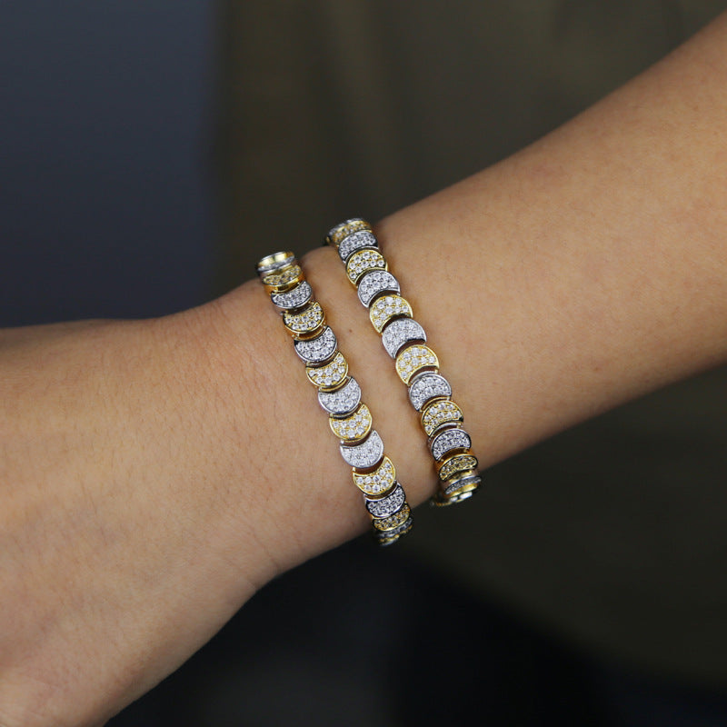 High-grade Versatile Two-color Moon Zircon Bracelet