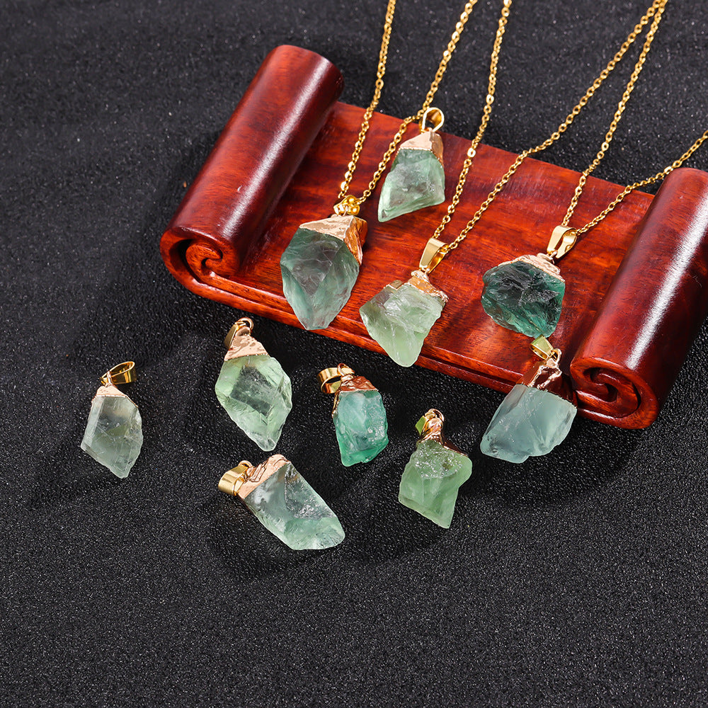 European And American Style Natural Crystal Pendant Irregular Crystal Necklace