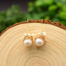 925 Sterling Silver Needle Women's Rice Bead Winding Earrings, Simple Original Handmade Earrings