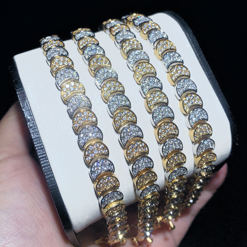 High-grade Versatile Two-color Moon Zircon Bracelet