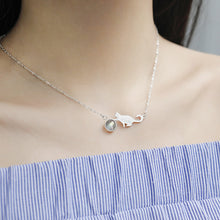 Cat Moonstone Necklace Silver Plated For Women
