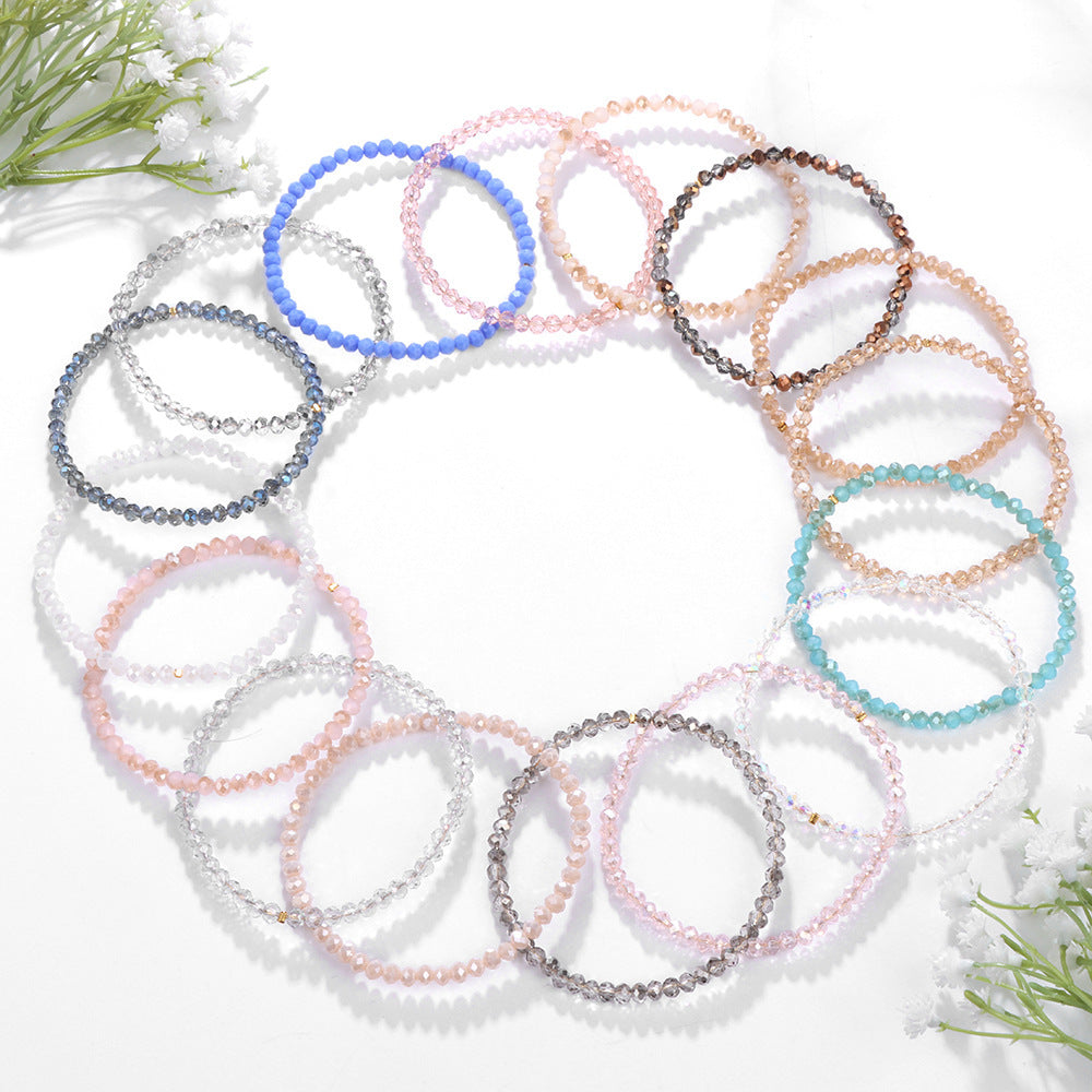 Artificial Crystal Elastic String Bracelet For Women