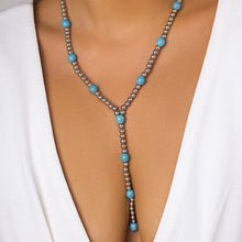 Vacation Style Vintage Turquoise Beaded Clavicle Necklace