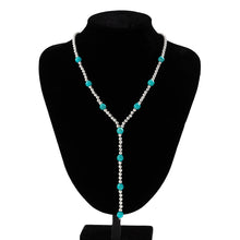 Vacation Style Vintage Turquoise Beaded Clavicle Necklace