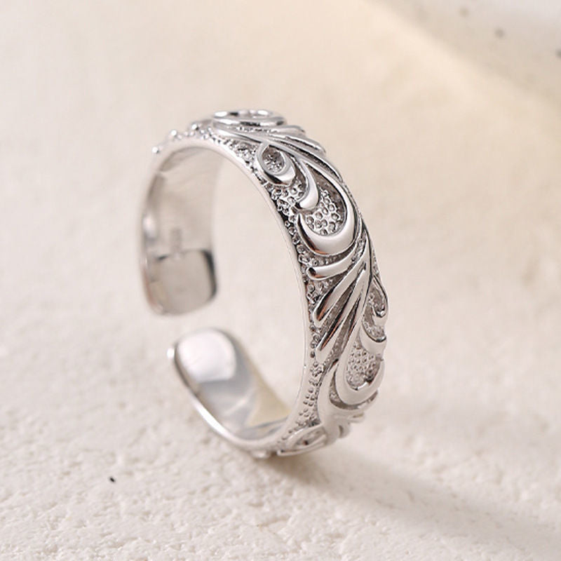 Single Power Style Personalized Retro Hip Hop Thai Silver Color Ring