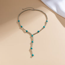 Vacation Style Vintage Turquoise Beaded Clavicle Necklace