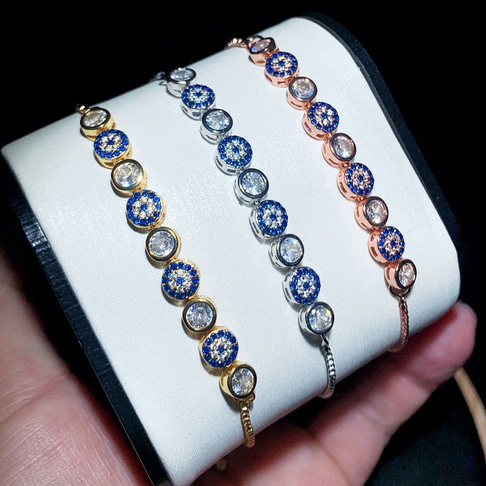 Eyes Round Zircon Bracelet Devil's Eye All-match