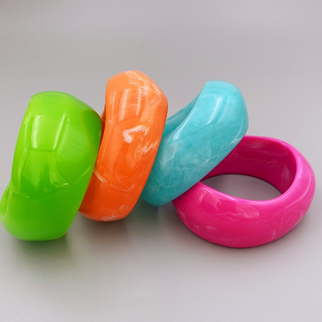Summer Jelly Color Dynamic Acrylic Bracelet