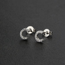 Diamond English Alphabet Letter Earrings Women's Simple Cooperized Silver Earrings