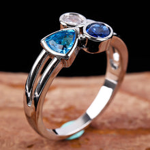 Women's Beautiful Personality Irregular Three-color Stone Ring