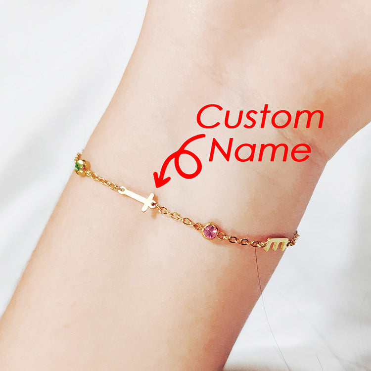 High-end Fashion Titanium Steel Name Lettering Bracelet