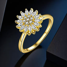 Copper Plating Diamond-embedded SUNFLOWER Rotating Stylish Opening Adjustable