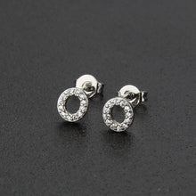 Diamond English Alphabet Letter Earrings Women's Simple Cooperized Silver Earrings